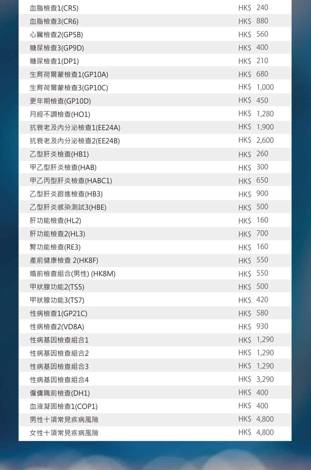 身體檢查計劃