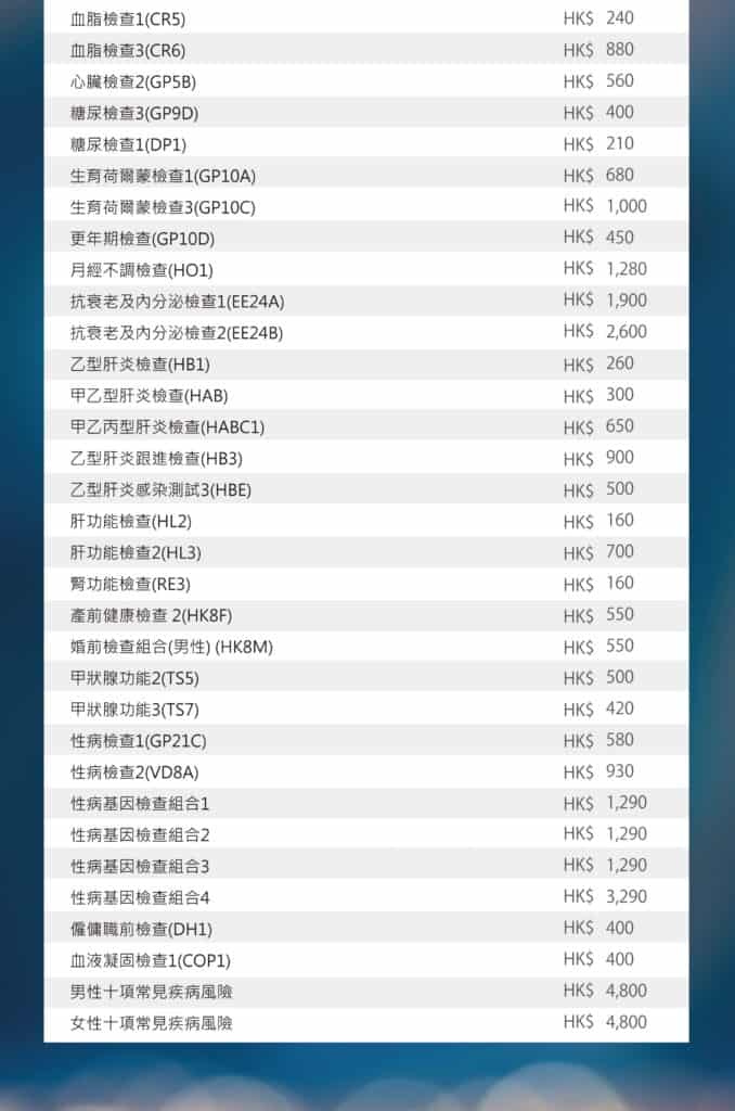 身體檢查計劃