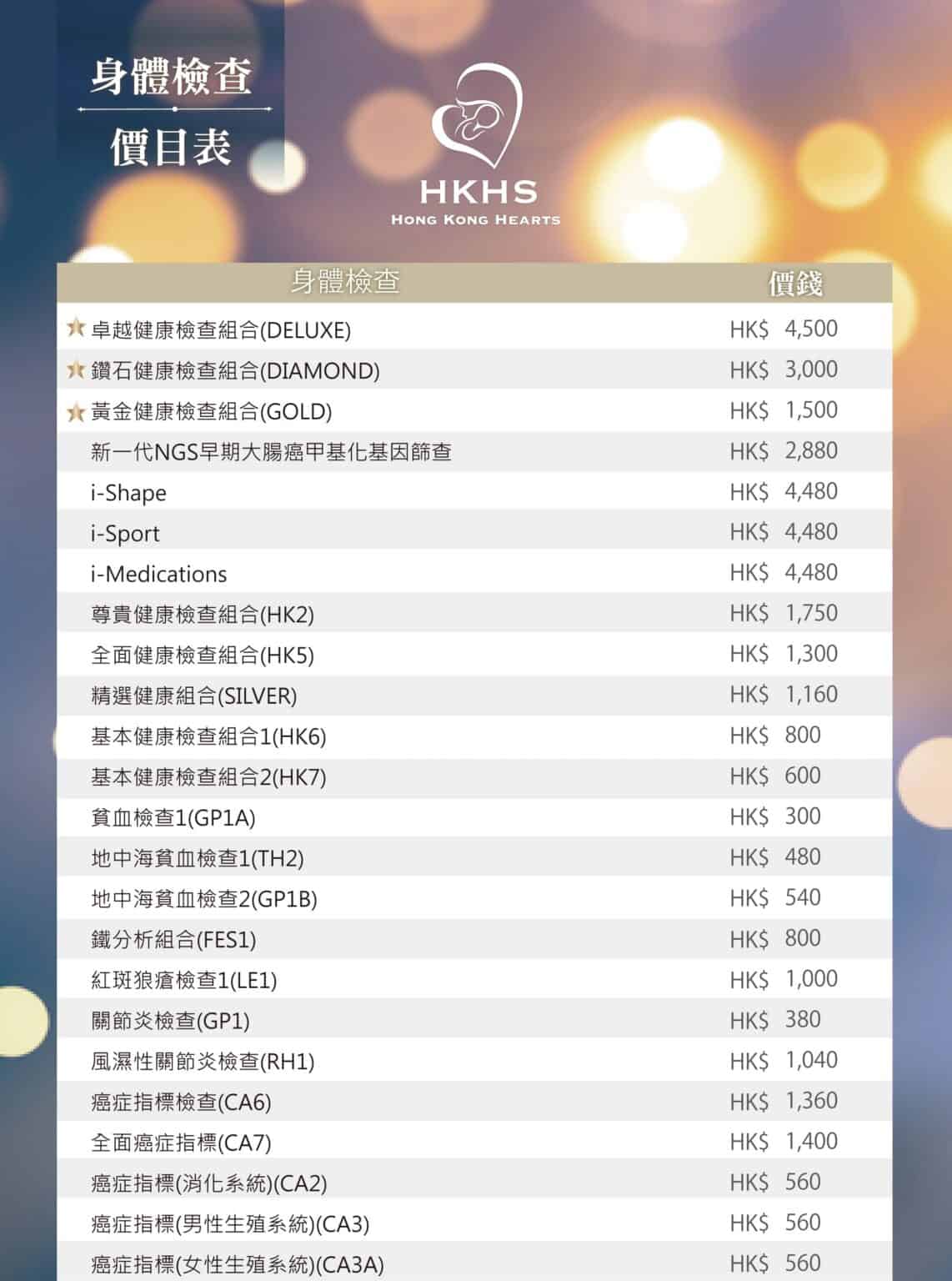 身體檢查計劃